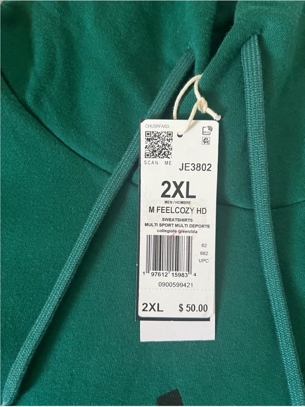 Adidas Feel Cozy Hoodie-Size 2XL
